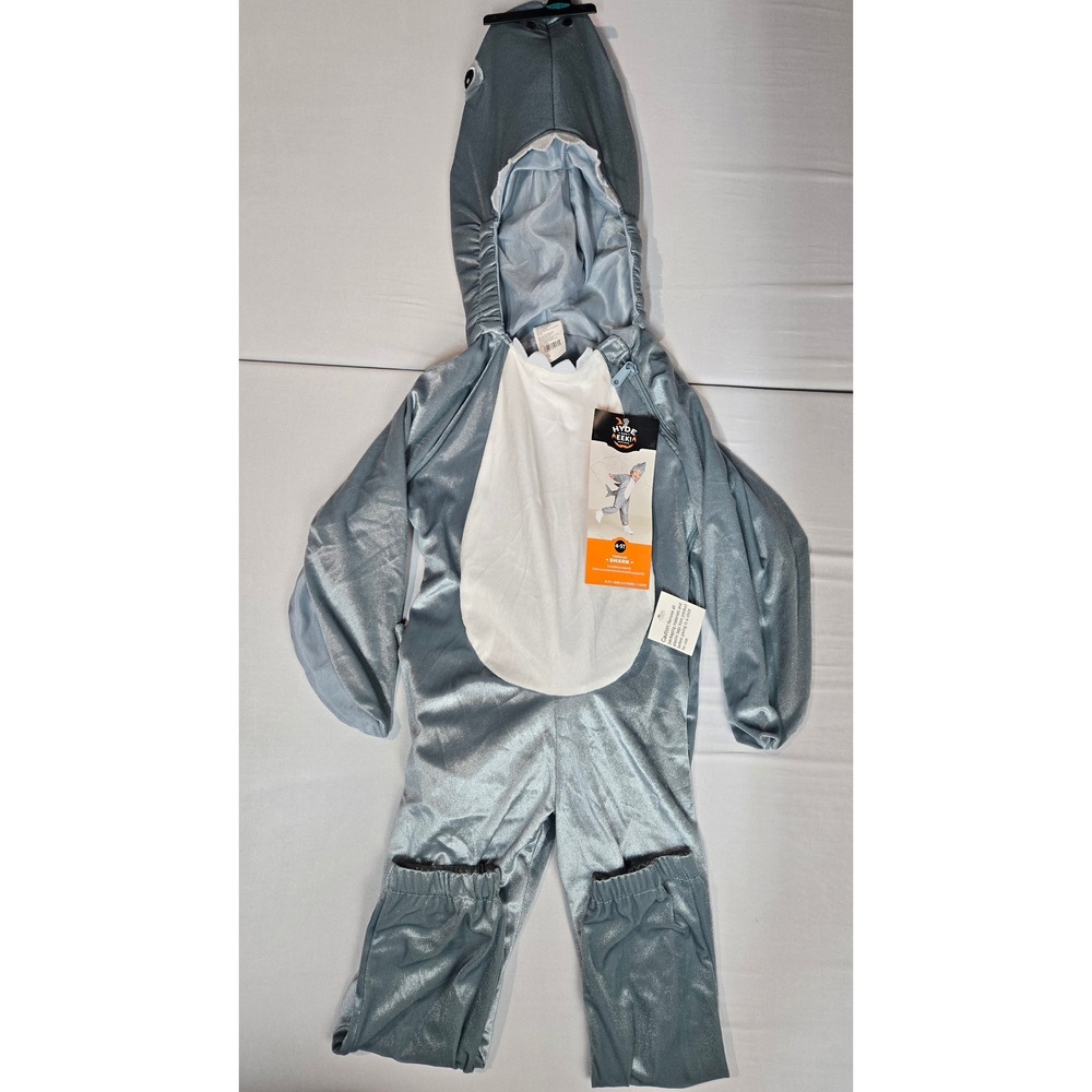 Hyde and Eek Boutique Toddler Shark Costume Grey Jumpsuit 4-5T New